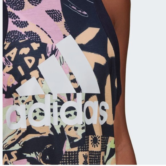 ADIDAS x FARM Womens Print Tank Mini Dress Rio de Janeiro Sleeveless Size M NWT - Picture 9 of 10